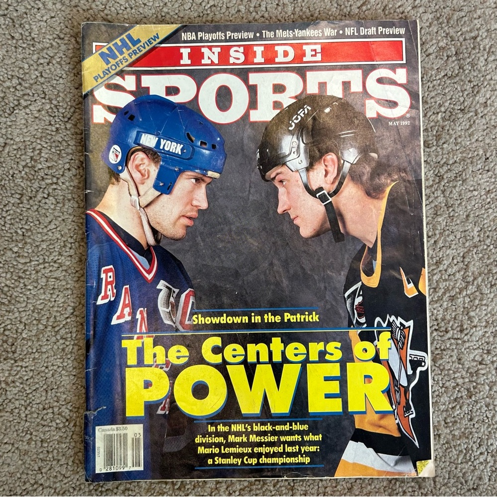 Inside sports 1992 vintage magazine Mark Messier Mario Lemieux collectible